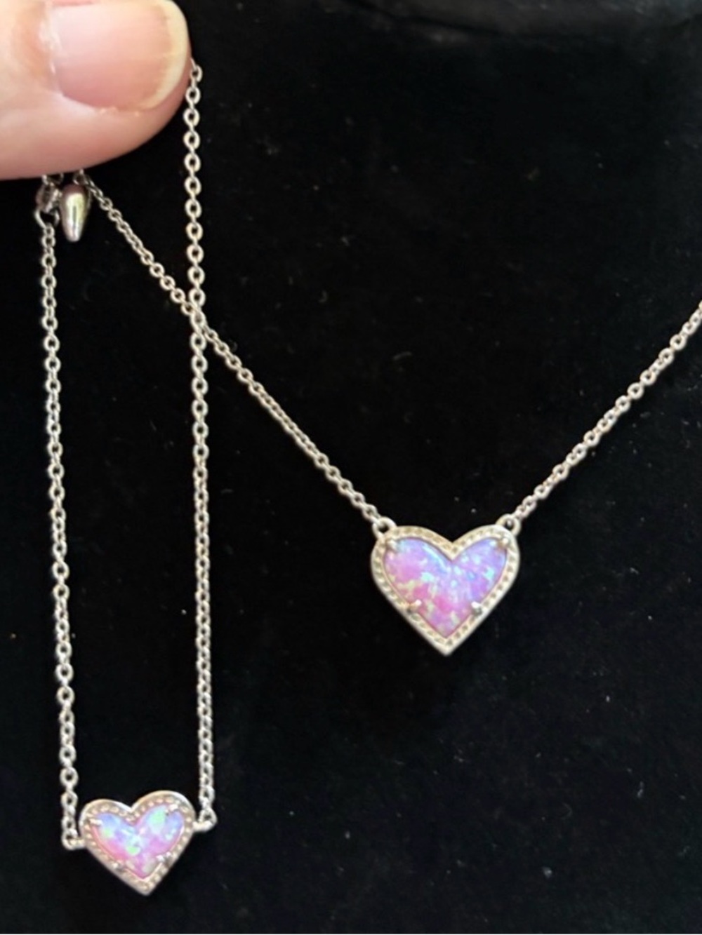 Kendra Scott Ari Pink Heart Opal Necklace and Bracelet Set